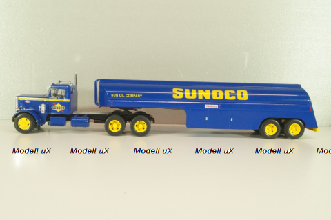 Peterbilt 281 truck with Semitrailer "SUNOCO" 1962, blue, American trucks, Spain, #91, Altaya 1:43