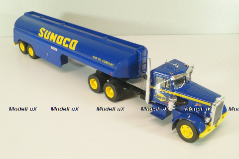 Peterbilt 281 truck with Semitrailer "SUNOCO" 1962, blue, American trucks, Spain, #91, Altaya 1:43