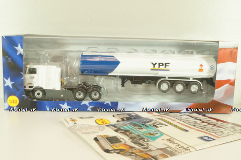 International Eagle Cabover, truck with Semitrailer YPF 1997, white/blue, American trucks, Spain, #87, Altaya 1:43