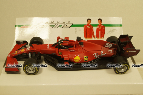 Ferrari F1 SF21 Team Scuderia Missiom Winnow  Carlos Sainz N55, RED, BU36829SA, Bburago 1:43