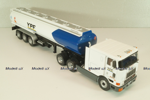International Eagle Cabover, truck with Semitrailer YPF 1997, white/blue, American trucks, Spain, #87, Altaya 1:43