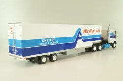 Ford CL 9000 truck with Semitrailer "Atlas Van Linas" 1983, white with blue lines, American trucks, Spain, #89, Altaya 1:43