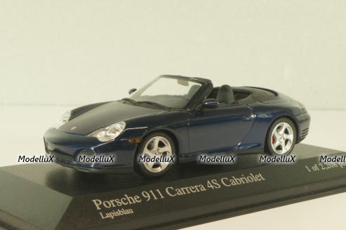Porsche 911(996) Carrera 4S Cabriolet 2002, dark blue, 400062832, Minichamps 1:43