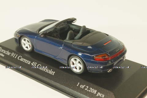 Porsche 911(996) Carrera 4S Cabriolet 2002, dark blue, 400062832, Minichamps 1:43