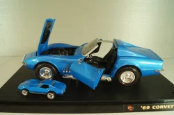 Chevrolet Corvette Stingrey (C3) 1968, Hall of Fame, blue, 047332, Hot Wheels 1:18/1:64 Set