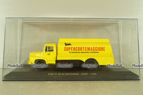 Fiat C 40 N fuel tanker AGIP 1958, yelliw, Altaya 1:43