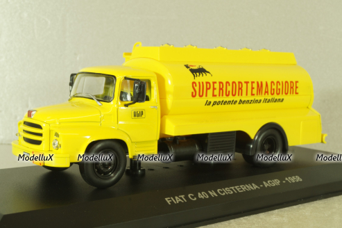 Fiat C 40 N fuel tanker AGIP 1958, yelliw, Altaya 1:43