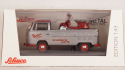 Volkswagen T2a pickup Vintage Scooter Service with PX, Schuco 1:43