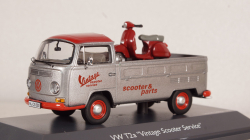 Volkswagen T2a pickup Vintage Scooter Service with PX, Schuco 1:43