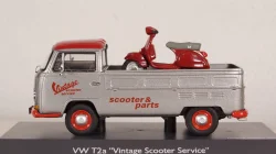 Volkswagen T2a pickup Vintage Scooter Service with PX, Schuco 1:43
