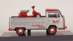 Volkswagen T2a pickup Vintage Scooter Service with PX, Schuco 1:43