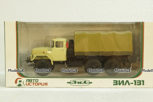 Зил-131 бортовой с тентом, бежевый, 100398.Б,  АвтоИстория 1:43 