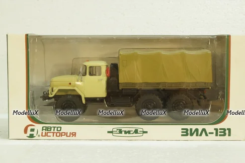 Зил-131 бортовой с тентом, бежевый, 100398.Б,  АвтоИстория 1:43 