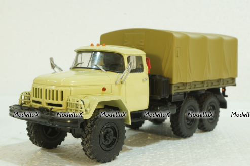 Зил-131 бортовой с тентом, бежевый, 100398.Б,  АвтоИстория 1:43 