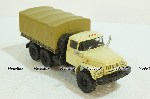 Зил-131 бортовой с тентом, бежевый, 100398.Б,  АвтоИстория 1:43 