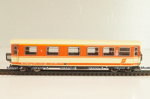 Вагон пассажирский, 1-2-й класс тип AB4ipho/s (# 2100) 2-х осный, ÖBB, Epoche IV (1965 - 1990), оранжевый/бежевый, 34000, Roco 1:87 H0