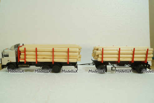Маз-6303 с прицеп Маз-83781 сортиментовоз, 102422, АвтоИстория 1:43 