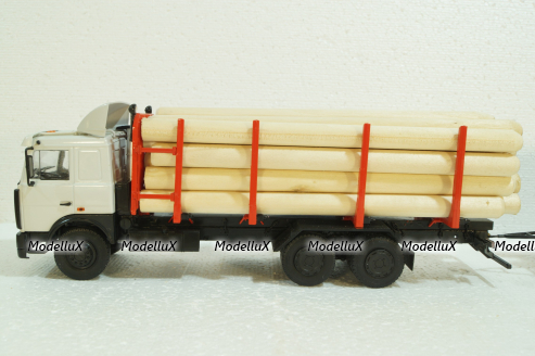 Маз-6303 с прицеп Маз-83781 сортиментовоз, 102422, АвтоИстория 1:43 