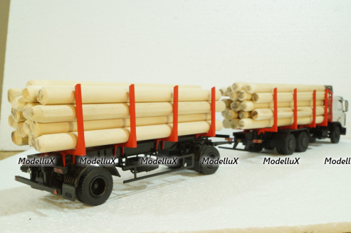 Маз-6303 с прицеп Маз-83781 сортиментовоз, 102422, АвтоИстория 1:43 