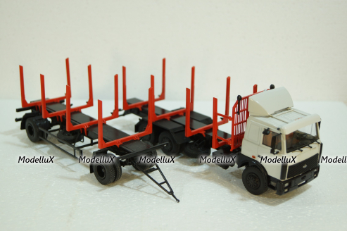 Маз-6303 с прицеп Маз-83781 сортиментовоз, 102422, АвтоИстория 1:43 