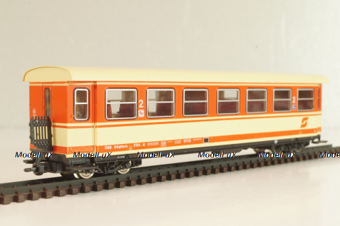 Вагон пассажирский, 2-й класс тип B4ipho/s (# 3154) 2-х осный, ÖBB, Epoche IV (1965 - 1990), оранжевый/бежевый, 34001, Roco 1:87 H0