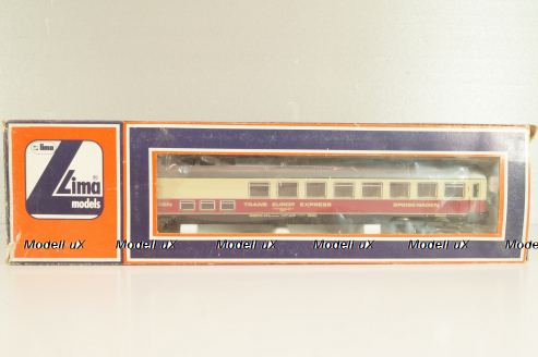 Вагон ресторан 'Trans-Europ Express' (number 61 80 88-80 107-0), 4-х осный DB, Epoche IV (1965 - 1990), бежевый/красный, 9169, Lima 1:87 (HO)