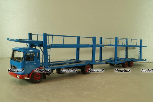 MAN Autotransporter with trailer 1970, blue, TTRX034, IXO 1:43 
