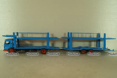 MAN Autotransporter with trailer 1970, blue, TTRX034, IXO 1:43 