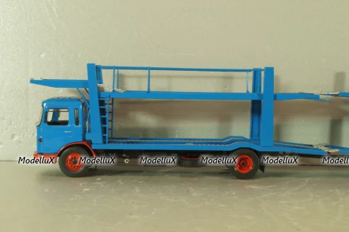 MAN Autotransporter with trailer 1970, blue, TTRX034, IXO 1:43 