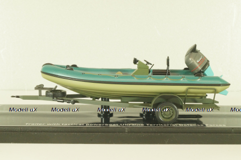 Trailer with powerboat Ukraine Territorial Defense Forces (Mykolaiv 2022), TruckTyr 1:43