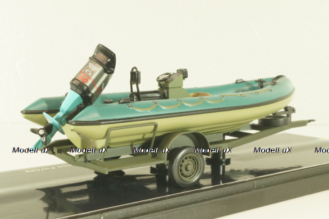 Trailer with powerboat Ukraine Territorial Defense Forces (Mykolaiv 2022), TruckTyr 1:43