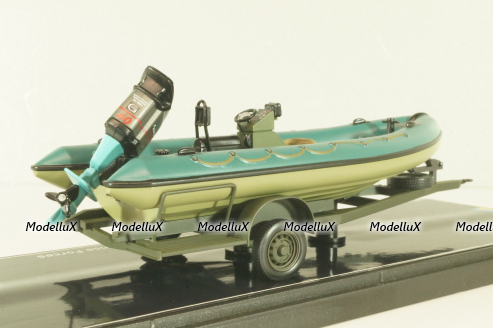 Trailer with powerboat Ukraine Territorial Defense Forces (Mykolaiv 2022), TruckTyr 1:43