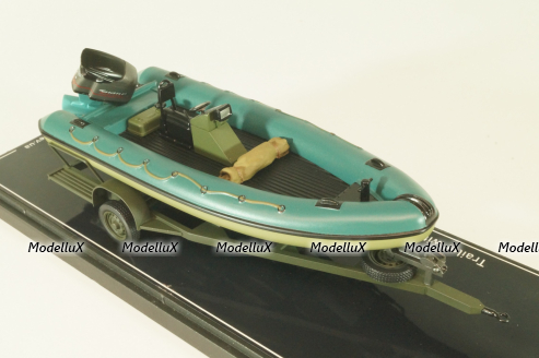 Trailer with powerboat Ukraine Territorial Defense Forces (Mykolaiv 2022), TruckTyr 1:43