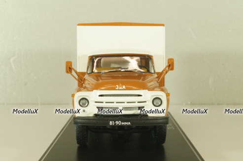 Зил-130 будка, перевозка грузов населению, коричневый/белый, TruckTyr 1:43