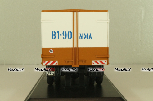 Зил-130 будка, перевозка грузов населению, коричневый/белый, TruckTyr 1:43