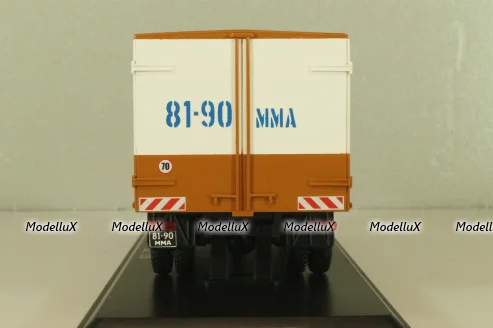 Зил-130 будка, перевозка грузов населению, коричневый/белый, TruckTyr 1:43