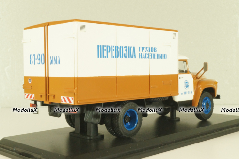 Зил-130 будка, перевозка грузов населению, коричневый/белый, TruckTyr 1:43