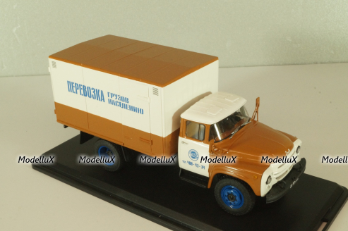 Зил-130 будка, перевозка грузов населению, коричневый/белый, TruckTyr 1:43