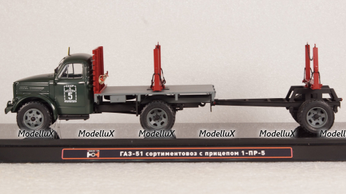 Газ-51 сортиментовоз с прицепом 1-ПР-5, TruckTyr 1:43