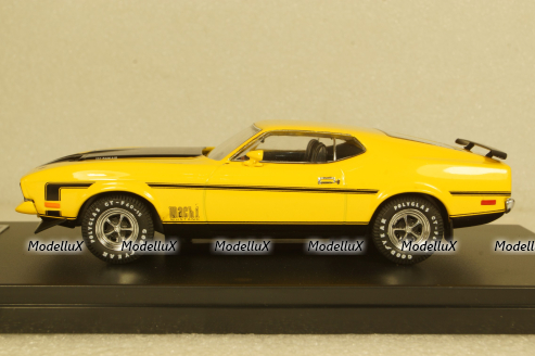 Ford Mustang Mach 1,  1971 yellow / black, PRD397J, Premium X 1:43