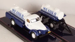 Зис-150 Автоцистерна АЦ-28 с прицепом-цистерной ПЦ-2,2 "Главмолоко", TruckTyr 1:43