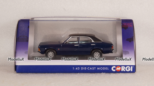Ford Cortina MkIII 2000GT dark blue/mattblack 1973, Vanguards 1:43