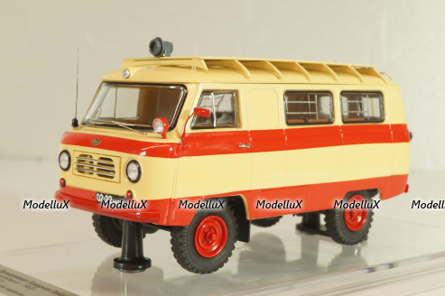 Уаз-450А "Передвижная Пожарная Лаборатория", бежевый/красный, 1962г., 145021, DiP Models 1:43