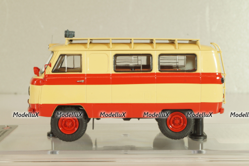 Уаз-450А "Передвижная Пожарная Лаборатория", бежевый/красный, 1962г., 145021, DiP Models 1:43