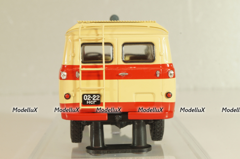Уаз-450А "Передвижная Пожарная Лаборатория", бежевый/красный, 1962г., 145021, DiP Models 1:43