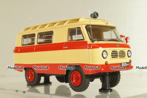 Уаз-450А "Передвижная Пожарная Лаборатория", бежевый/красный, 1962г., 145021, DiP Models 1:43