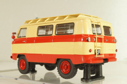 Уаз-450А "Передвижная Пожарная Лаборатория", бежевый/красный, 1962г., 145021, DiP Models 1:43