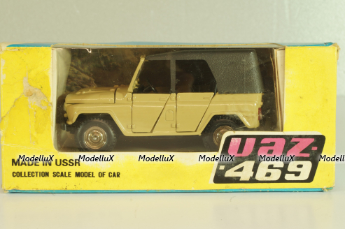 Уаз-469 А34, бежевый, 1991г., черный салон, Тантал/Радон 1:43