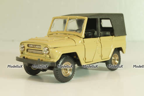 Уаз-469 А34, бежевый, 1991г., черный салон, Тантал/Радон 1:43