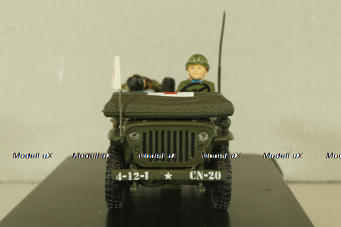 Jeep Willys Ambulance U.S. Army Normandy 1944 with 2 figuren, green, R028, Victoria 1:43